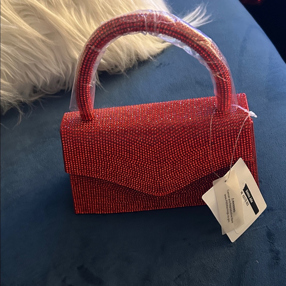 Elegant Red Beaded Clutch